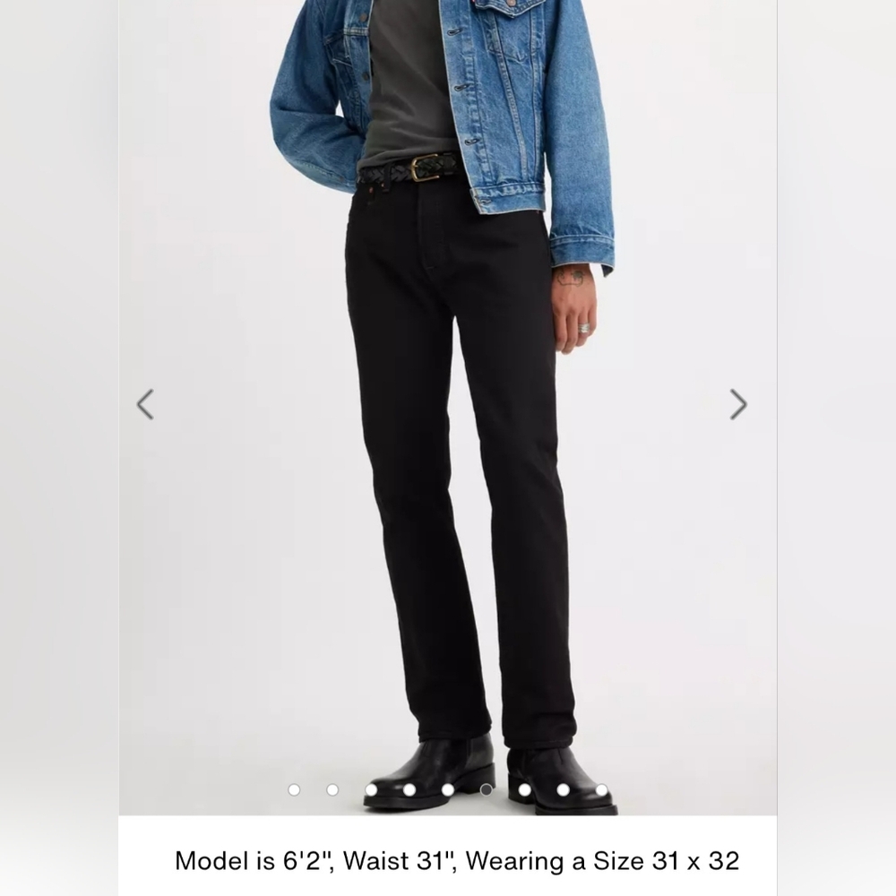 NWT Men's 31x32 Levi's Black Denim Straight Leg